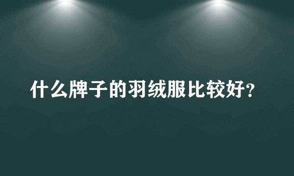 什么牌子的羽绒服比较好？