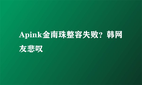 Apink金南珠整容失败？韩网友悲叹