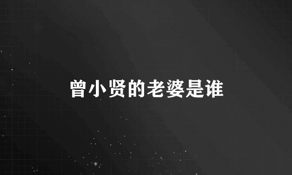 曾小贤的老婆是谁