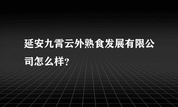 延安九霄云外熟食发展有限公司怎么样？