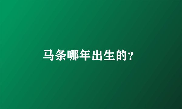 马条哪年出生的？