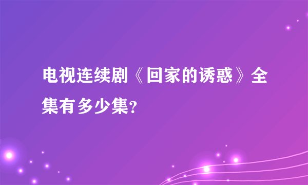 电视连续剧《回家的诱惑》全集有多少集？