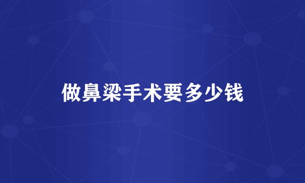 做鼻梁手术要多少钱
