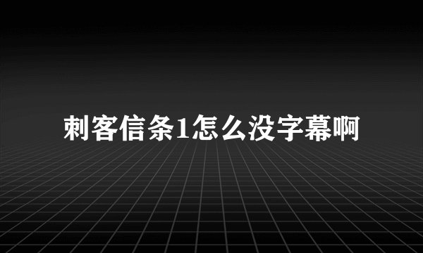 刺客信条1怎么没字幕啊
