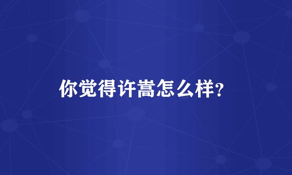 你觉得许嵩怎么样？