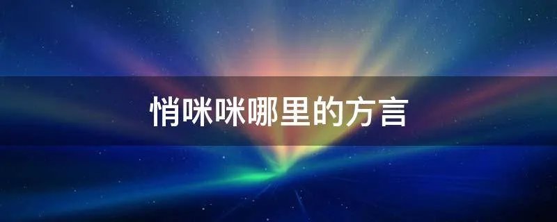 悄咪咪哪里的方言