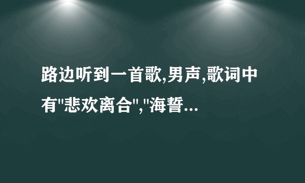 路边听到一首歌,男声,歌词中有
