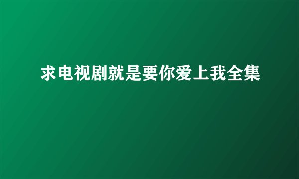 求电视剧就是要你爱上我全集