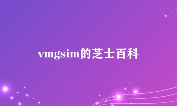 vmgsim的芝士百科