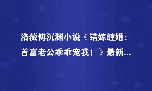 洛薇傅沉渊小说《错嫁缠婚：首富老公乖乖宠我！》最新章节1免费阅读