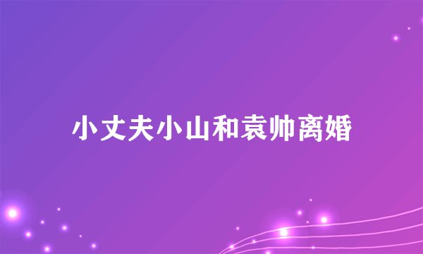 小丈夫小山和袁帅离婚