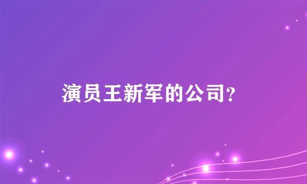 演员王新军的公司?