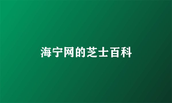 海宁网的芝士百科