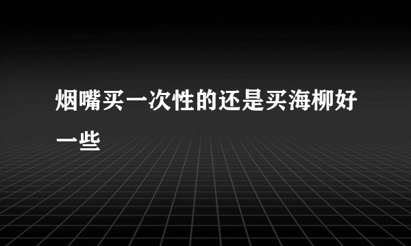 烟嘴买一次性的还是买海柳好一些