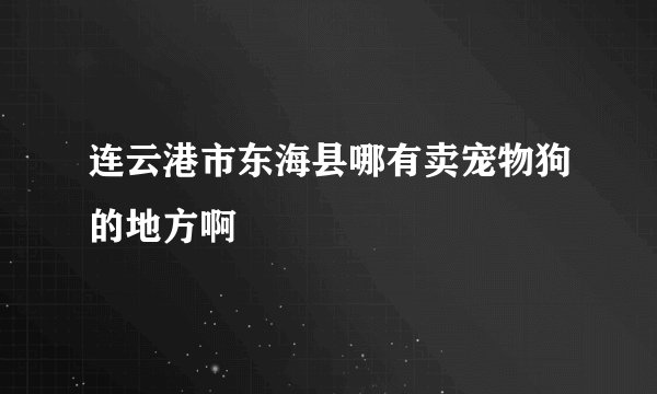 连云港市东海县哪有卖宠物狗的地方啊