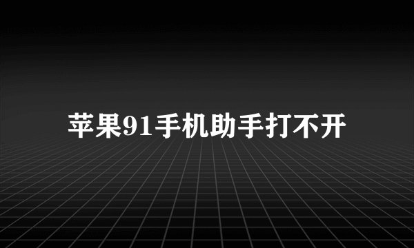 苹果91手机助手打不开