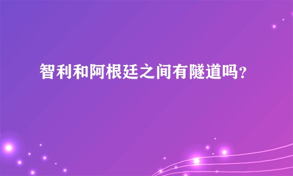 智利和阿根廷之间有隧道吗？