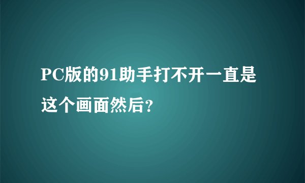PC版的91助手打不开一直是这个画面然后？