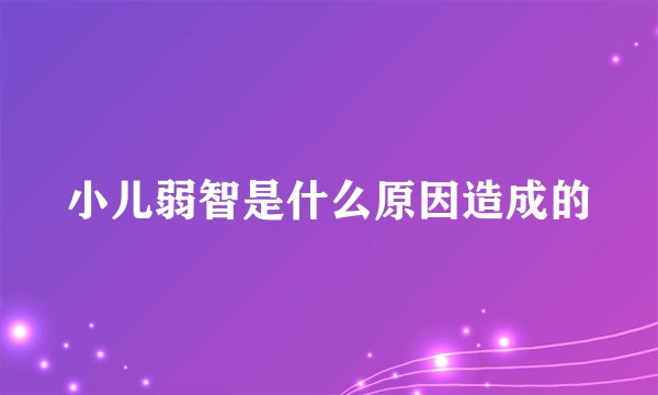 小儿弱智是什么原因造成的