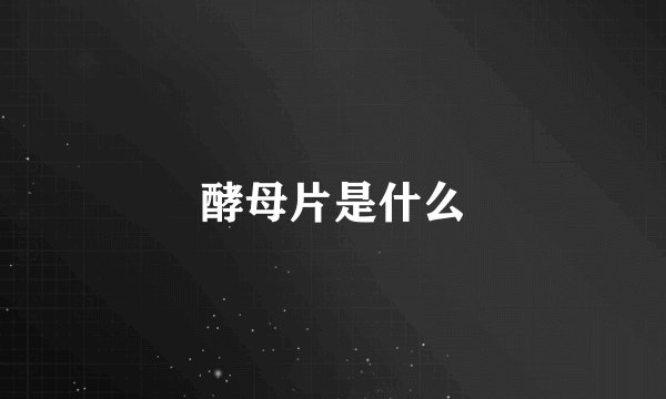 酵母片是什么