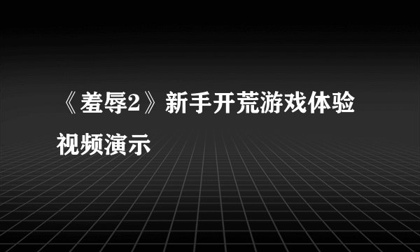 《羞辱2》新手开荒游戏体验视频演示
