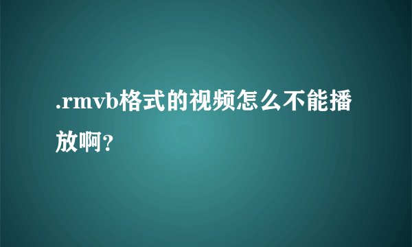 .rmvb格式的视频怎么不能播放啊？