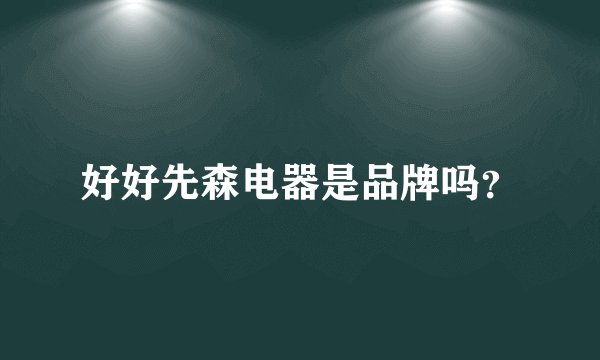 好好先森电器是品牌吗？
