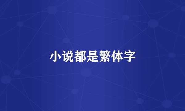 小说都是繁体字