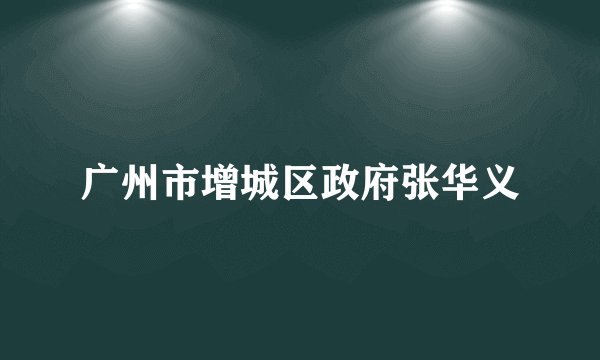 广州市增城区政府张华义