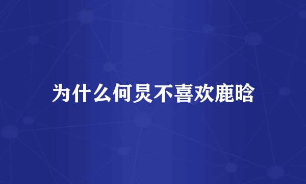 为什么何炅不喜欢鹿晗