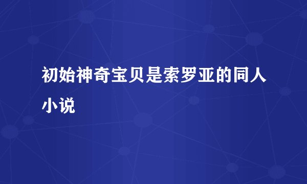 初始神奇宝贝是索罗亚的同人小说