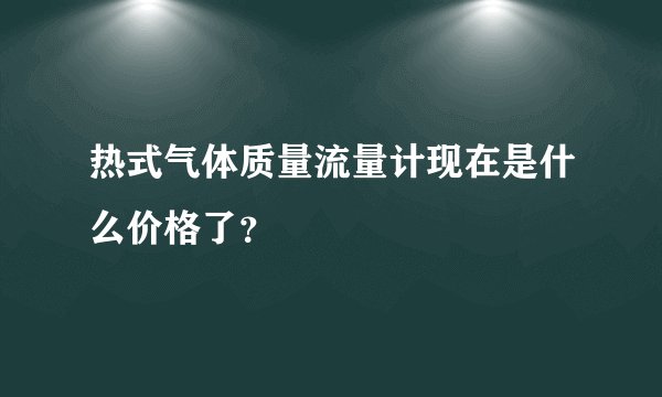热式气体质量流量计现在是什么价格了？