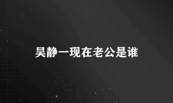 吴静一现在老公是谁
