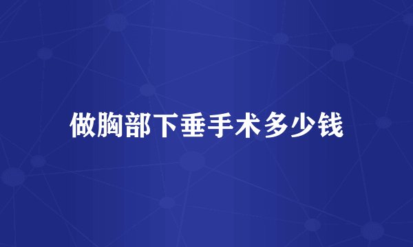 做胸部下垂手术多少钱