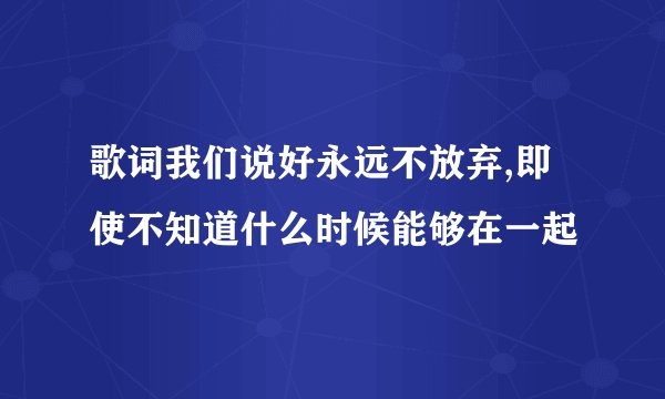 歌词我们说好永远不放弃,即使不知道什么时候能够在一起