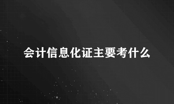 会计信息化证主要考什么