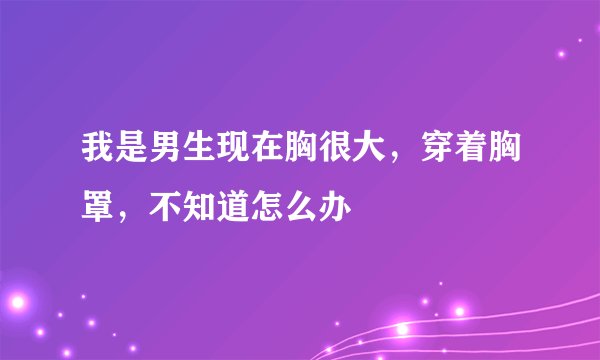 我是男生现在胸很大，穿着胸罩，不知道怎么办