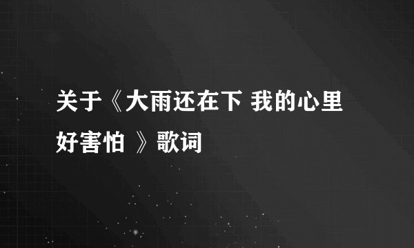 关于《大雨还在下 我的心里好害怕 》歌词