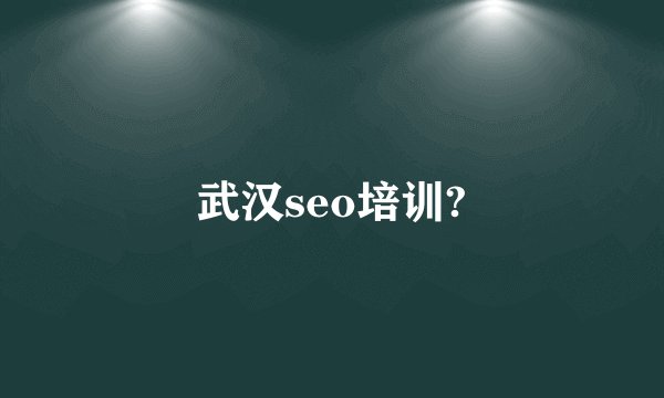 武汉seo培训?