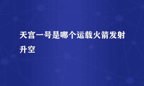 天宫一号是哪个运载火箭发射升空