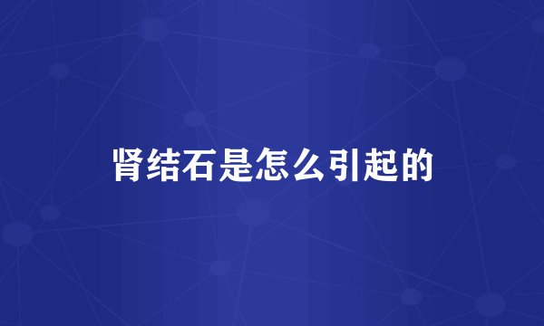 肾结石是怎么引起的
