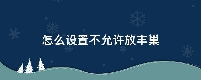 怎么设置不允许放丰巢