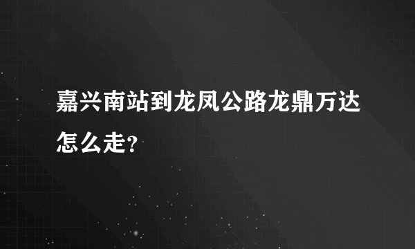 嘉兴南站到龙凤公路龙鼎万达怎么走？