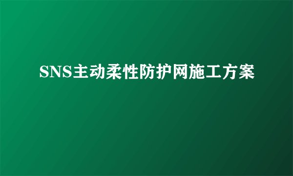 SNS主动柔性防护网施工方案