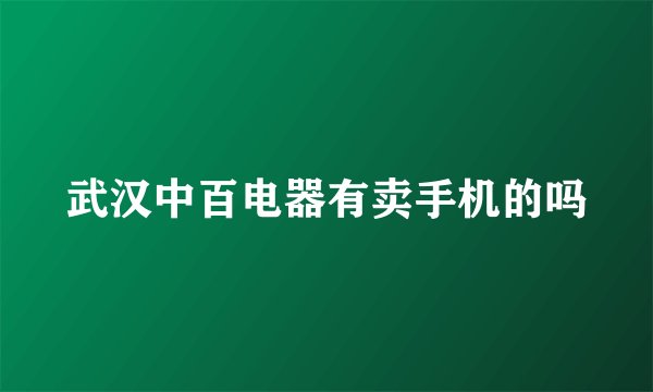 武汉中百电器有卖手机的吗