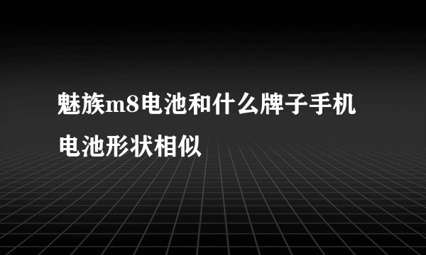 魅族m8电池和什么牌子手机电池形状相似