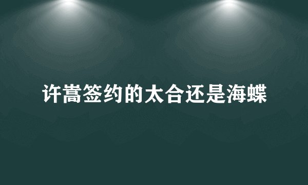 许嵩签约的太合还是海蝶