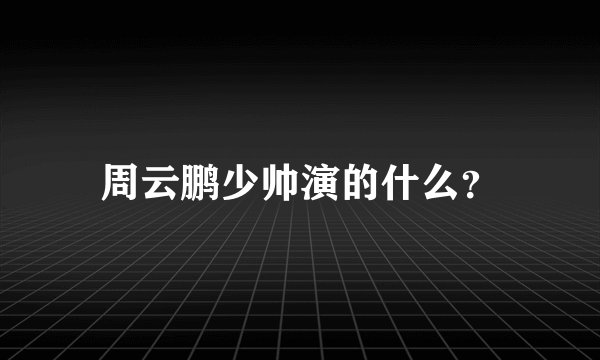 周云鹏少帅演的什么？