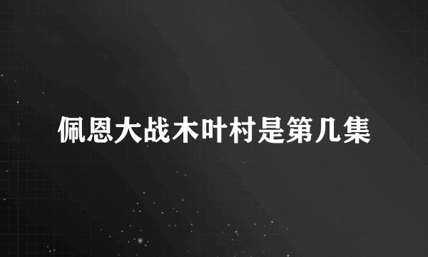 佩恩大战木叶村是第几集