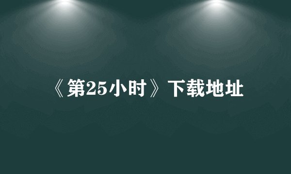 《第25小时》下载地址